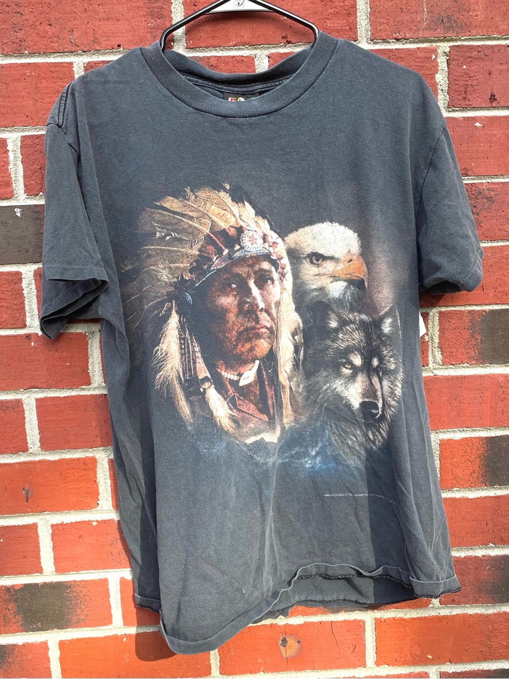 Vintage 3D Emblem Single Stitch Native American Tee